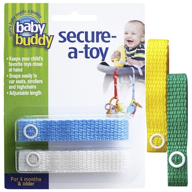 Baby Buddy 4 Piece SecureAToy YellowBlueWhiteGreen
