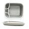 SAMMART Collapsible Dish Drainer with Drainer Board  Foldable Drying Rack Set  Portable Dinnerware Organizer  Space Saving Kitchen Storage Tray 1 Grey