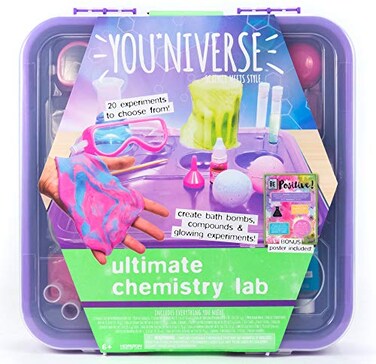 Just My Style Youniverse Ultimate Chemistry Lab  STEM Chemistry Experiment Set  DIY Bath Bombs  Crystals for Kids Age 6