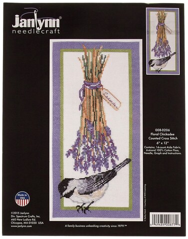 Janlynn Floral Chickadee Cross Stitch Supplies