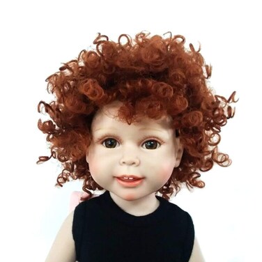 MUZIWIG Heat Resistant Afro Tiny Curls Finished Short Cut Doll Wigs for 18 Height Doll with 1011inch Hair Wig Wigs for Small Dolls Doll Wigs 12 in Circum