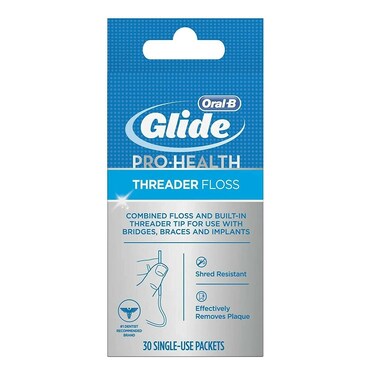 Glide Threader Floss 30 SingleUse Packets each Value Pack of 8