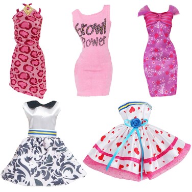 BJDBUS 5 Pcs Wedding Party Dress Summer Fashion Mini Gown Dating Clothes for 115 Inch Girl Doll Girls Gift Set
