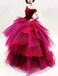 Handmade Dress Fit for 12 Doll Cora Gu Classic Off Shoulder Fuchsia Rose Lace DressWedding Gowns Fit for 12 Fashion Doll Dolls not Included