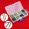 omyzam 8 Different Types of Small Wooden Nails and Self Tapping Screws Combination Toolbox Copper Nail Iron Nail Screws 1600pcs