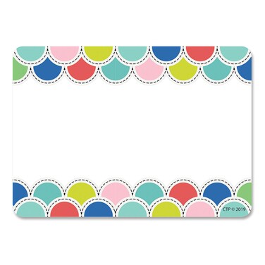 Creative Teaching Press Poppin Scallops Name Tag Labels Adhesive CTP 8707