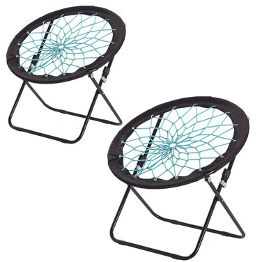 CampLand Bunjo Bungee Dish ChairVersatile Folding Chair with Fun Bouncy Designfor Room Garden Dorm Rooms and Lounging in Living Rooms Set of 2pcs