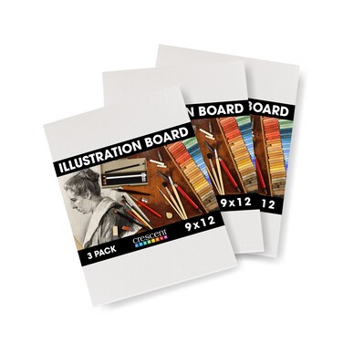 Crescent Creative Products Crescent Art  Illustration Board 9 x 12 White pack of 3