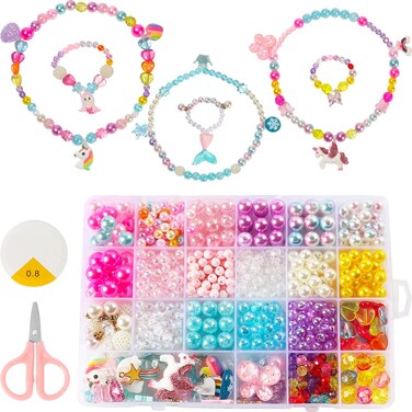 SOTOGO 270 Pieces Snap Beads Pop Beads Art Crafts for DIY Jewelry Making Set Toys Do Not Need String  Hair ClaspNecklace Bracelet and Ring Best Toys Gift