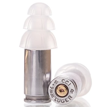 Lucky Shot  9MM EARPLUGS  Carry Case  Range Ear Protection  Nickel