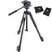 Manfrotto MK190X32W 190 Aluminum 3 Section Tripod Kit with MHXPRO2W Fluid Head Black and Two ZAYKIR Quick Release Plates for The RC2 Rapid Connect Adapter