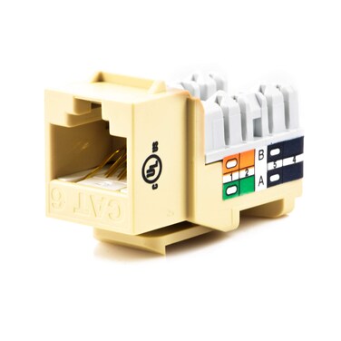 Weltron  CAT6 RJ45 Keystone Punch Down Jack Ivory 44678C6IVCP