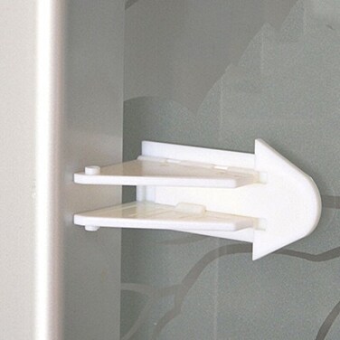 Alamic Adhesive Sliding Door Lock for Patio Closet Windows RV Baby Proof Child Safety Latch No Tools Needed White  6 Pack