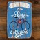 Purple Verbena Art I want to Ride Bicycle Distressed Retro Vintage Tin Sign 812 Inches