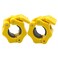 IADUMO 1 Inch Safety Barbell Collars Gym Standard Bar Clamps Quick Release Pair of Locking Weight Plates Clips for Weightlifting Workout Fitness Yellow