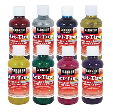 Sargent Art ArtTime Washable Glitter Tempera Paint 8 oz Set of 8