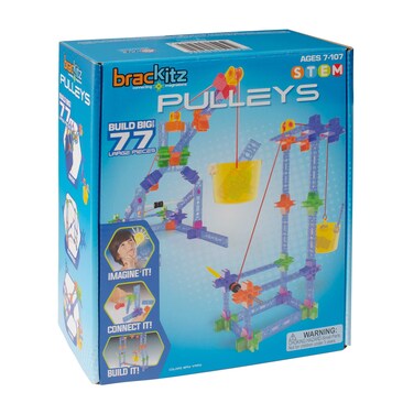 Brackitz Pulley Set for Kids  Building Toy for Boys and Girls Ages 4 5 6 7 8 Years Old  STEM Discovery Learning Kit  Best Children Educational Construction Toys  77 Pc Set