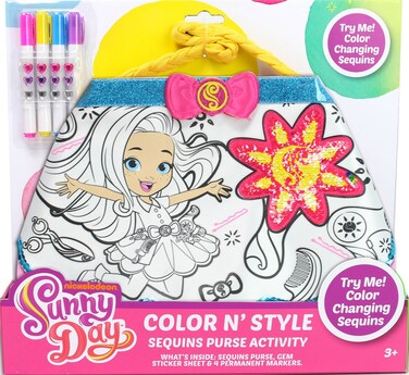 Tara Toys 94634 Nickelodeon Sunny Day Color N Style Sequins Purse Arts and Crafts Kit 6 Piece