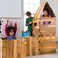 HearthSong 32Panel Cabin Fantasy Forts Indoor Building Kit with Sturdy 22 Sq Cardboard Panels and Hook and Loop Connectors