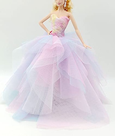 Cora Gu Handmade Dress Fit for 12 Doll Handmade Rainbow Lace Princess GownWedding Dress Fit for 12 Fashion DollDolls not Included