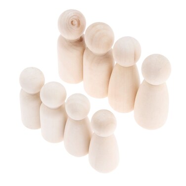 Unfinished Wooden Dolls16 Pcs Yetaha Decorative Peg People MaleFemale Figures Body for DIY Painting Craft Art Projects