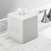 mDesign Metal Square Tissue Box Cover Modern Facial Paper Holder Accessories for Bathroom Vanity Countertop Bedroom Dresser Night Stand Desk Office End Table Unity Collection Light Stone Gray