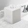 mDesign Metal Square Tissue Box Cover Modern Facial Paper Holder Accessories for Bathroom Vanity Countertop Bedroom Dresser Night Stand Desk Office End Table Unity Collection Light Stone Gray