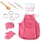 Funslane 11 Pcs Kids Cooking and Baking Set with Apron for Girls Chef Hat Oven Mitt and Other Cooking Utensils for Toddler Chef Career Role Play Children Dress up Pretend Play GreatGift