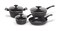 IKO Stratum Triple Layer Ceramic Non Stick 7 Piece Cookware Set Induction Ready Includes 5 Qt Dutch Oven with Lid 35 Qt Saute Pan with Lid 15 Qt Saute Pan with Lid and 10 Fry Pan