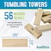 Giant Tumbling Timber Toy  Jumbo Wooden Blocks Floor Game for Kids and Adults 56 Pieces Premium Pine Wood Carry Bag Life Size  Grows to Over 5feet While Playing