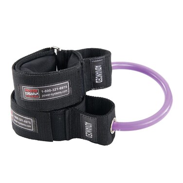 Power Systems Power Stepper 2 Padded Ankle Cuffs with 10Inch Resistance Tube Advanced Resistance Level Purple 30306
