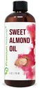 Sweet Almond Oil Carrier Oil  Cold Pressed Pure Natural Body Massage Oil Carrier Oil for Essential Oils Mixing Baby Oil Dry Skin Face Hair Moisturizer Makeup Remover 4 oz