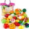 JoyGrow 32PCS Cutting Toys Pretend Food Fruits Vegetable Playset Educational Learning Toy Kitchen Play Boy Girl Kid with Handbag Packing