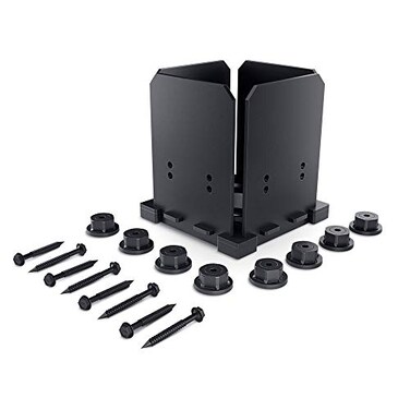Ozco 51708 Ironwood 6X6 Post Base Black Galvanized Steel 1 per Pack