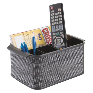 mDesign Storage Organizer Caddy for TV Remote Controls Magazines  Black