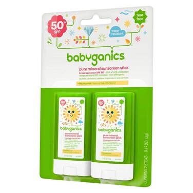 Babyganics  SPF 50 Mineral Sunscreen Stick  047 Ounce  Pack of 2