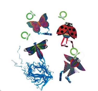 ZeeKites Mini Kite with Tail Ribbons Ready to Fly Assorted Lots Available Assorted Lot of 3