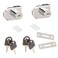 Rannb Display Cabinet Lock Glass Door Lock No Drilling Required with Different Keys Pack of 2