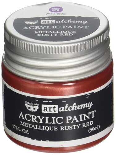 Prima Marketing 963156 Finnabair Art Alchemy Acrylic Paint 17 fl oz Metallique Rusty Red