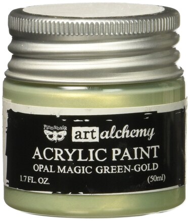 Prima Marketing Finnabair Art Alchemy Acrylic Paint 17 Fluid Ounces Opal Magic GreenGold