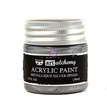 Prima Marketing Finnabair Art Alchemy Acrylic Paint 17 Fluid Ounces Metallique Silver Spoon