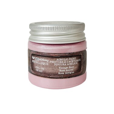 Prima Marketing Finnabair Art Alchemy Acrylic Paint 17 Fluid Ounces Metallique Vintage Rose
