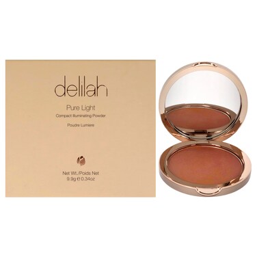 delilah  Pure Light Compact Illuminating Powder  Lustre  Lightweight Long Lasting Loose Setting Powder Face Makeup For Brightening And Radiant Finish  Light Coverage  VeganCruelty Free034 oz