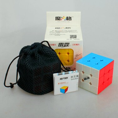GOPEO CuberSpeed QiYi Thunderclap 3x3 stickerless Magic Cube MoFangGe Leiting 3x3x3 Color Speed Cube Puzzle