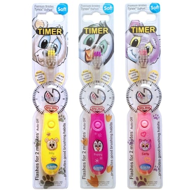 Kinder Zahnbrste mit blinkenden Timer  Pack von 3 Fr Mdchen  Club Cutie