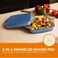 Bruntmor 2in1 Preseasoned Square Cast Iron Dutch Oven With Dual Handles Non stick Pan with Grill AllinOne Cookware Set Cast Iron Casserole Dish with Lid for Braising DishesWhale Blue