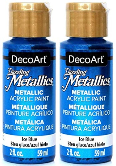2Pack  DecoArt Dazzling Metallics Acrylic Colors  Blue 2Ounces Each