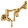 Moen Brushed Gold Traditional Double Jointed Wall Mount Swing Arm Folding Pot Filler Kitchen Faucet S664BG