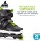 Rollerblade NJR Kids Size Adjustable Street Inline Skate Black and Green High Performance Inline SkatesJunior Size 35