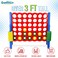 Giant 4 in a Row Connect Game  4 Feet Wide by 35 Feet Tall Oversized Floor Activity for Kids and Adults  Jumbo Sized for Outdoor and Indoor Play  BlueRed